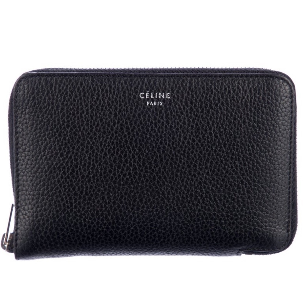 CELINE Zip Around Wallet Black Bifold Coins & Cards Preloved Limited Edition